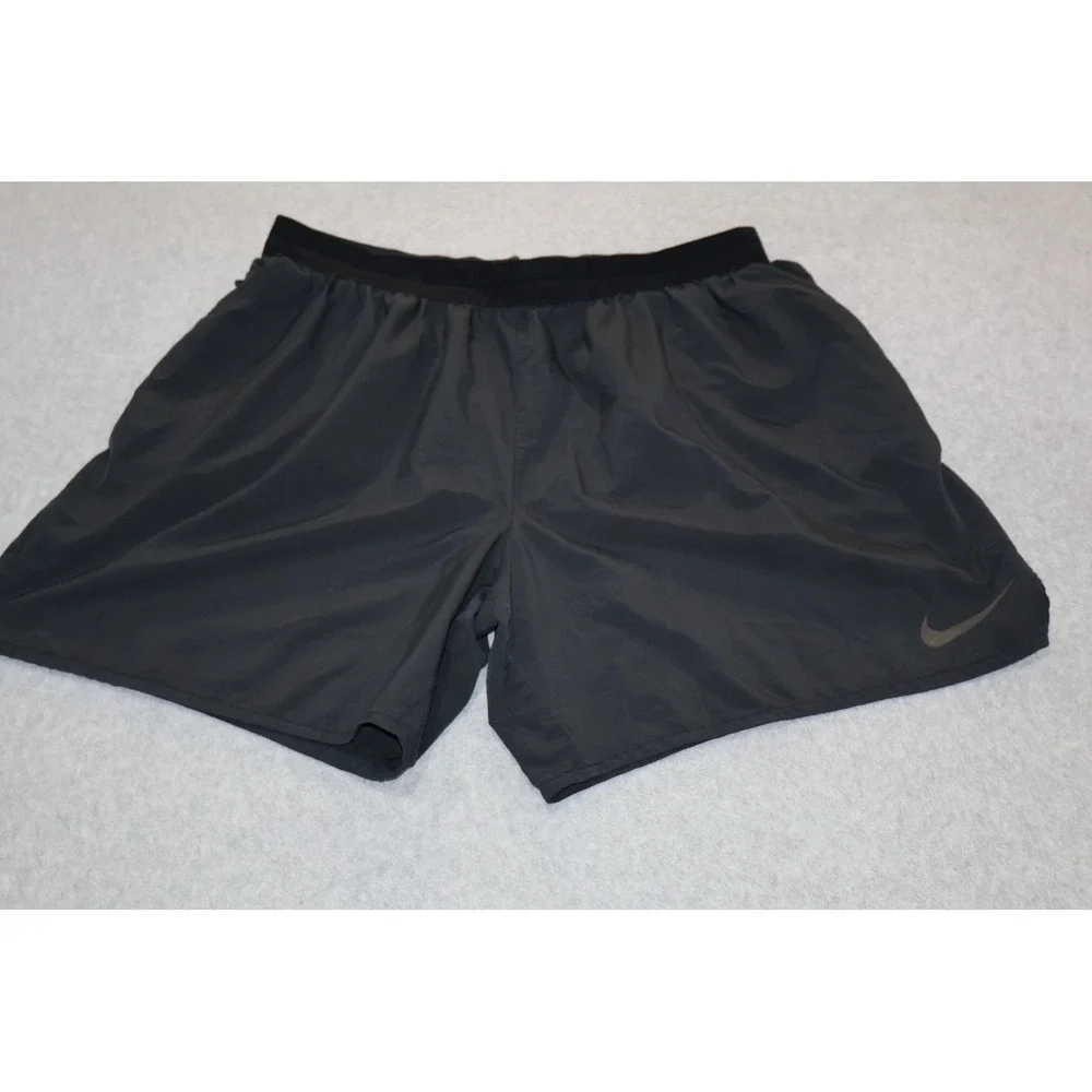 Nike Running Shorts Gym Mens XL Black Dri-Fit Reflective Athletic 6